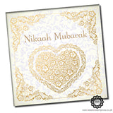 WWC040 Gold Heart Nikaah Mubarak