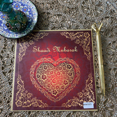 WWC025 Gold Heart Shaadi Mubarak