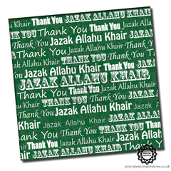 JAZ006 Jazak Allahu Khair Thank You Green
