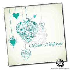 WWC028 Hot Teal Hearts Walima Mubarak